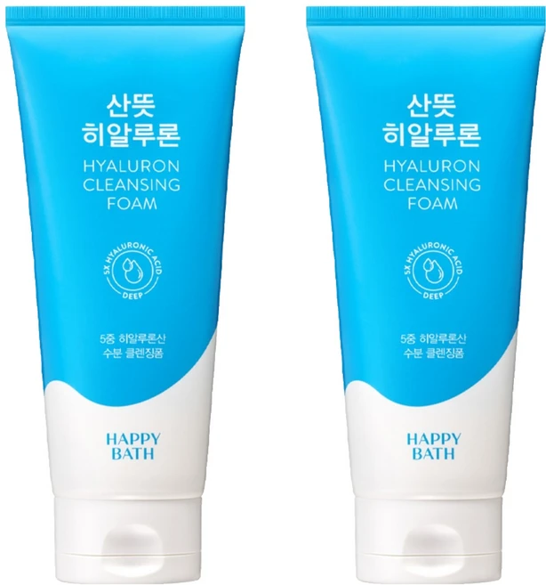 해피바스 산뜻 히알루론 클렌징 폼, 200g, 2개 - 쿠팡