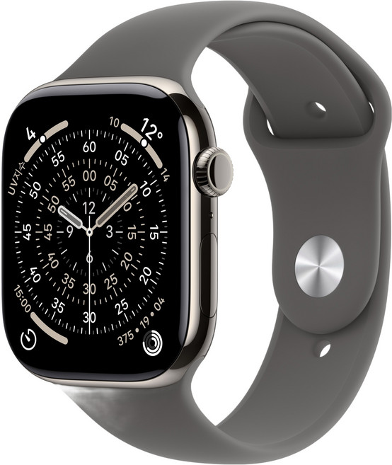 Apple 2025 애플워치 시리즈 11, 내추럴, 42mm, GPS+Cellular, 티타늄,내추럴/스톤 그레이 스포츠 밴드, S/M