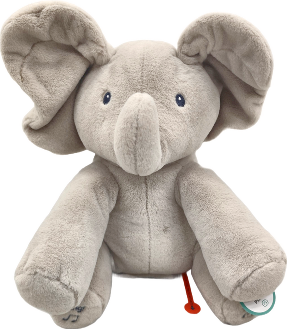 GUND 小象躲貓貓互動玩偶, 灰色, 1個
