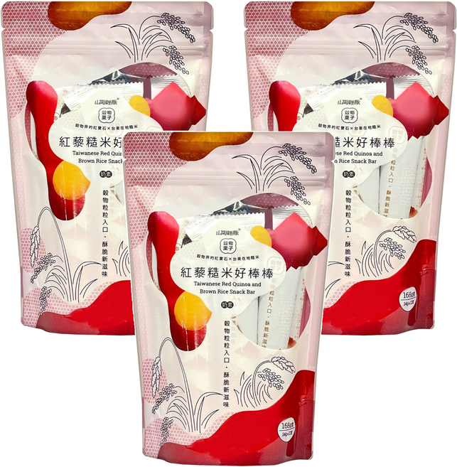 山海經脈 紅藜糙米好棒棒 12支, 168g, 3包