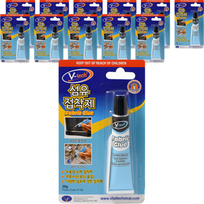 Vtech 섬유 접착제, 12개