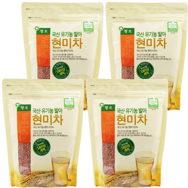 청오건강 유기농 발아 현미차 알곡, 400g, 1개입, 4개