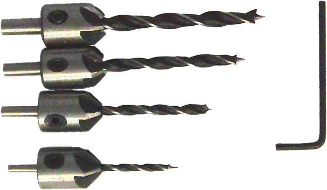 泉友 SC5307 三尖木工鑽頭組 (5入) 高碳鋼材質 適用於木材鑽孔, 1組