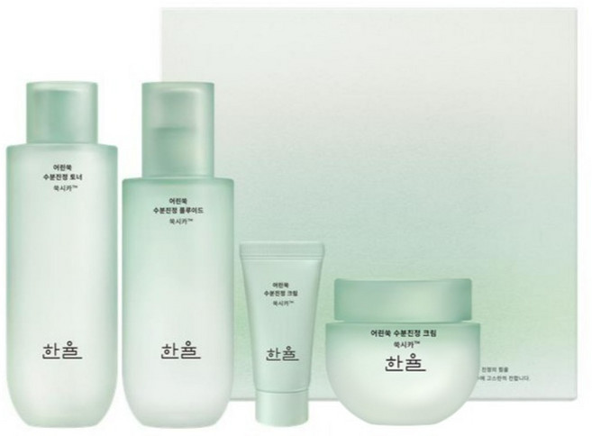한율 어린쑥 수분진정 크림 55ml + 토너 150ml + 플루이드 125ml, 1세트