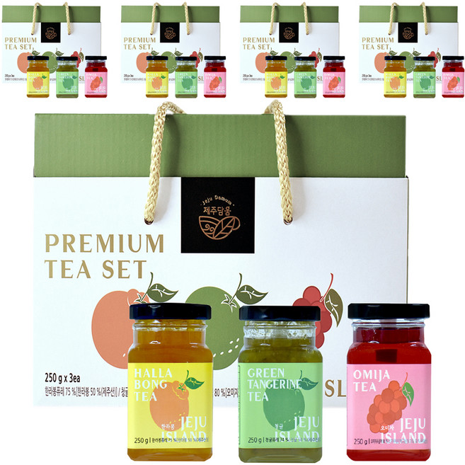 제주담움 프리미엄 차 한라봉 250g + 청귤 250g + 오미자 250g 세트, 5세트