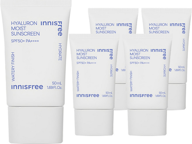이니스프리 히알루론 수분 선크림 SPF50+ PA++++, 50ml, 5개