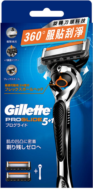 Gillette 吉列 Proglide 無感系列 刮鬍刀組, 刀架 1支 + 刀頭 2個, 1盒
