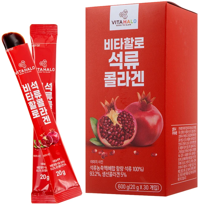비타할로 석류 콜라겐 스틱 30개, 600g, 1개 - 쿠팡