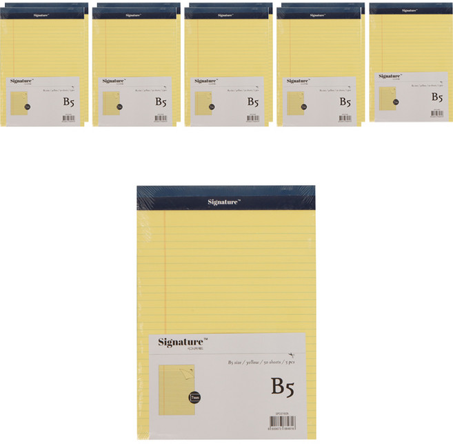 시그니처 리갈패드 B5, 옐로우, 50매, 10개