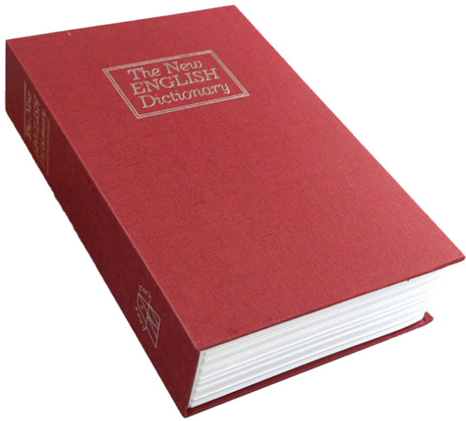 스토리빙 비밀 미니 책 휴대용 금고 중형, 레드