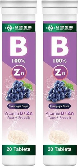 台塑生醫 MD Formula 醫之方 維生素B群 + 鋅發泡錠, 20顆, 2瓶