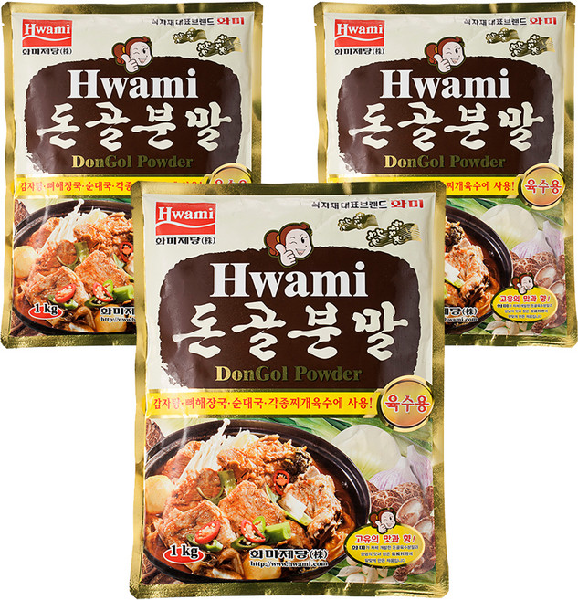 화미 돈골분말, 1kg, 3개