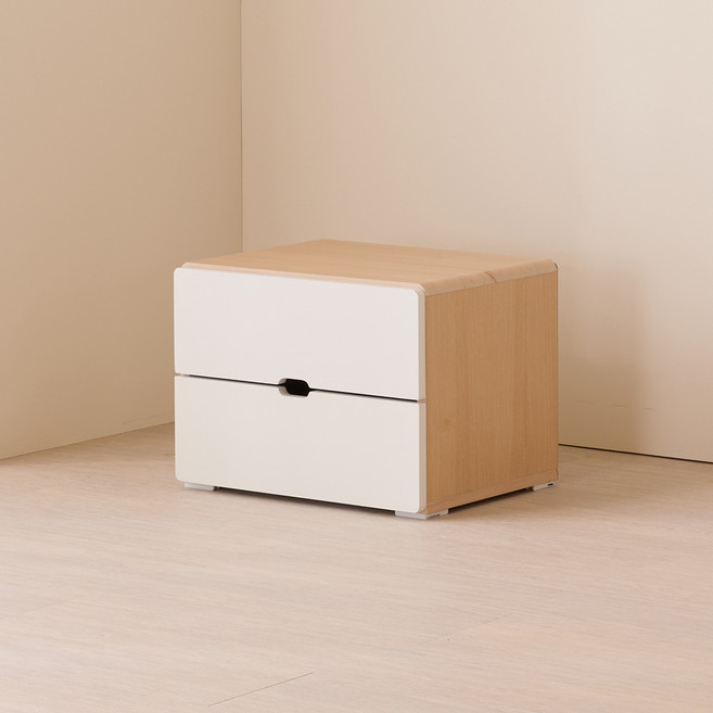 제이디퍼니처 로미 2단 서랍장 협탁, 메이플화이트, 1개