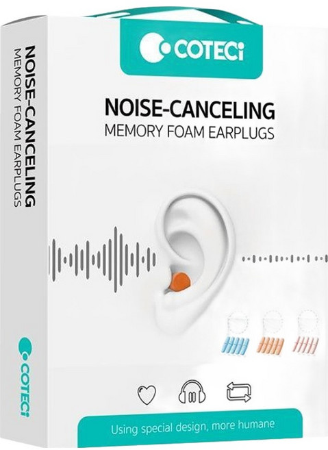 COTECi 旅行用抗噪耳塞 記憶棉材質 可清洗 附收納盒, 20個, 1組