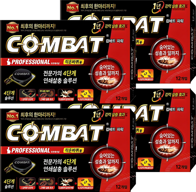 컴배트 파워 작은바퀴용 살충제, 18g, 4개