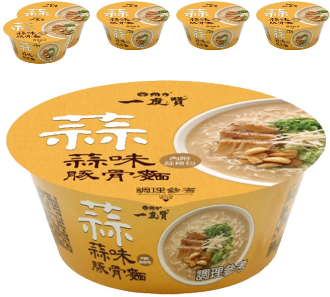 維力 一度贊 蒜味豚骨杯麵 190g, 6入