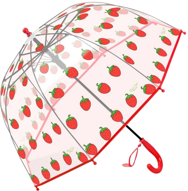 에스케이아이앤디 여아용 투명 딸기 돔형 우산