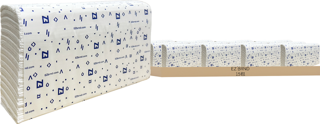 EZ BRND 大五折雙層廚房紙巾/擦手紙, 1入, 15包