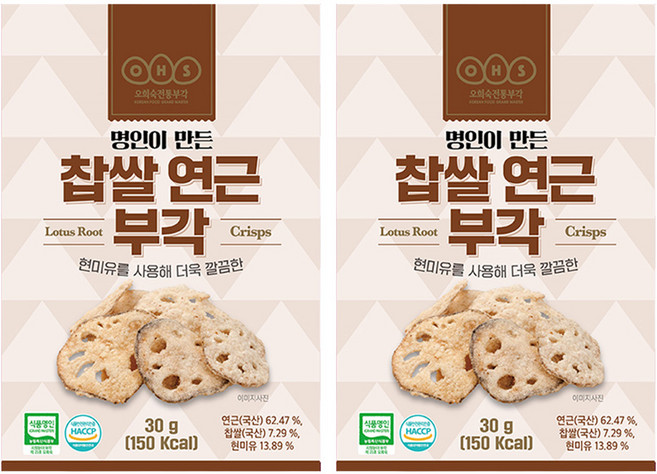 오희숙전통부각 찹쌀 연근, 30g, 2개