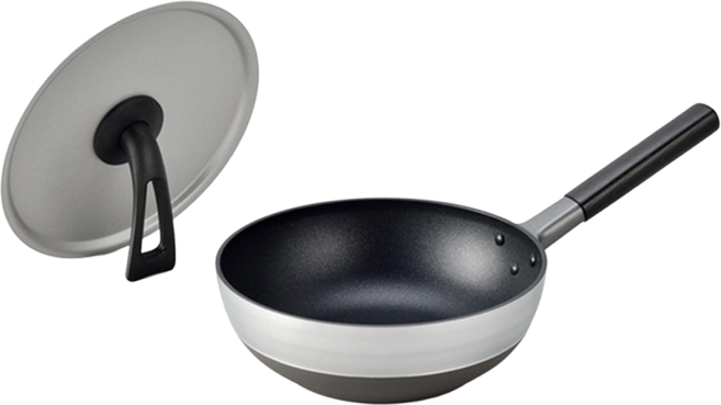 hokua 北陸 圓圓鍋 IH 款 1kg + 金屬鍋蓋 300g, 24cm, 銀色 + 黑色, 1個