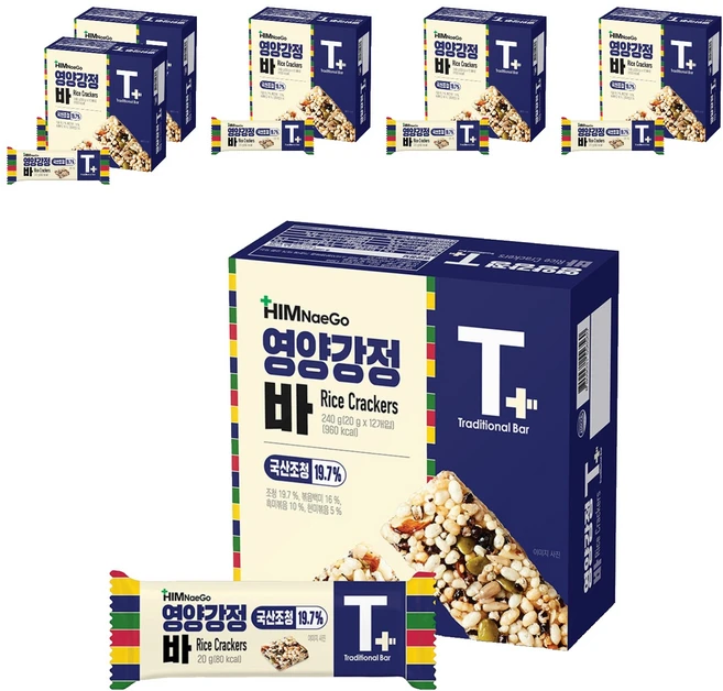 힘내고 영양 강정바 12개입, 240g, 6박스 - 쿠팡