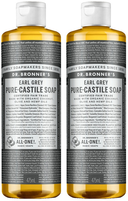 닥터브로너스 얼그레이 퓨어 캐스틸 솝, 1개입, 2개, 475ml