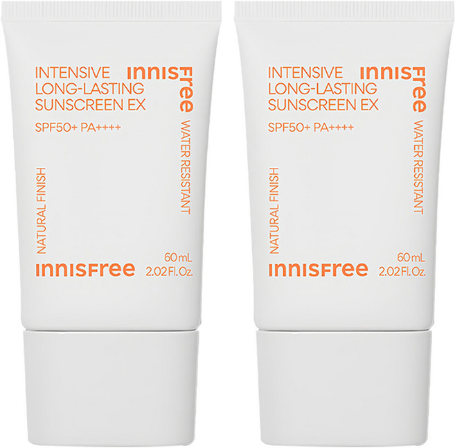 이니스프리 인텐시브 롱래스팅 선스크린 이엑스 SPF50+ PA++++, 60ml, 2개