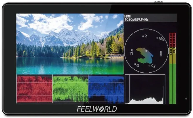 FEELWORLD 5.5" 4K 攝影監視 觸控 顯示器 16:9 Flat 黑 LUT5 1入