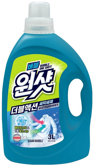 슈가버블 버블원샷 더블액션 액상세제 본품, 3L, 1개