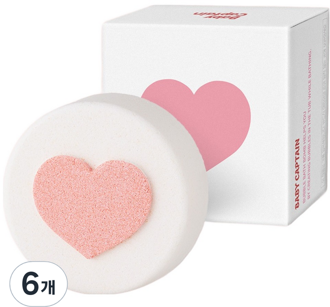 아기대장 보들보들 하트 거품 입욕제, 130g, 6개