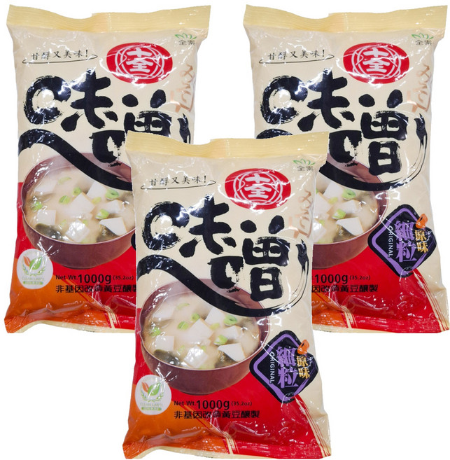 十全 原味味噌, 1kg, 3包