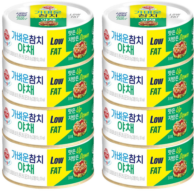 오뚜기 가벼운 참치 야채, 135g, 8개