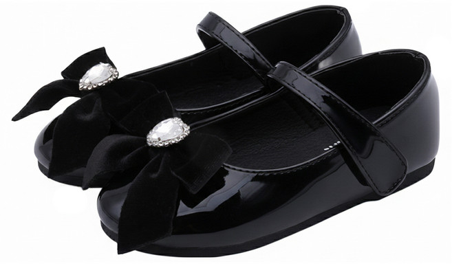 Kiphant 女童 搶眼愛心蝴蝶結皮鞋 K-73