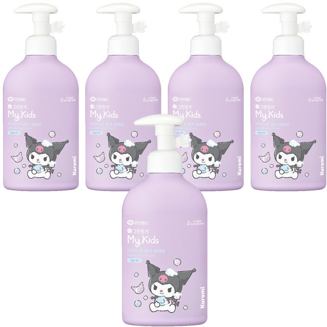 그린핑거 마이키즈 프레쉬 산리오 쿠로미 키즈 바디워시 그린향, 320ml, 5개