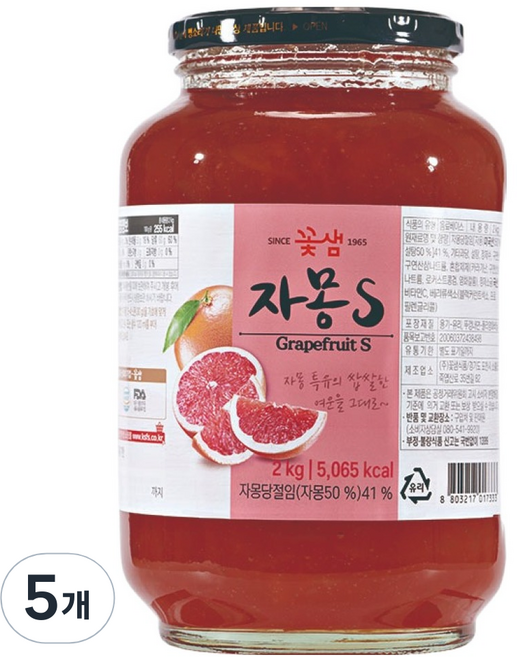 꽃샘 자몽S 차, 2kg, 1개입, 5개