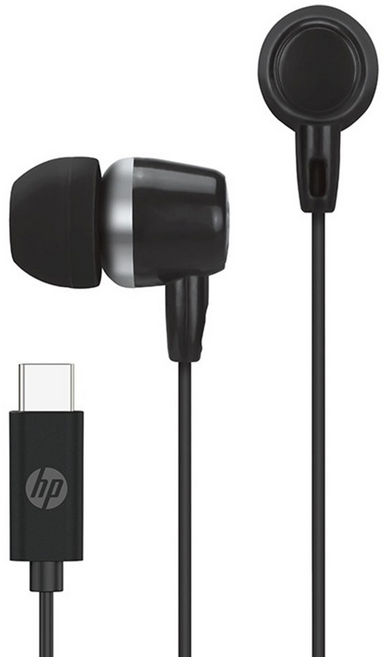 HP 惠普 DHE-7000C Type-C有線耳機 10mm喇叭 全指向麥克風, 黑色