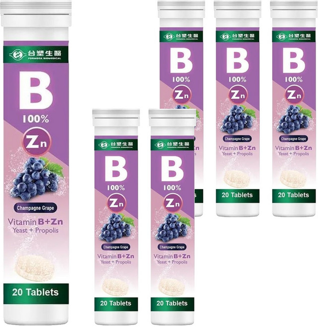 台塑生醫 MD Formula 醫之方 維生素B群 + 鋅發泡錠, 20顆, 6瓶