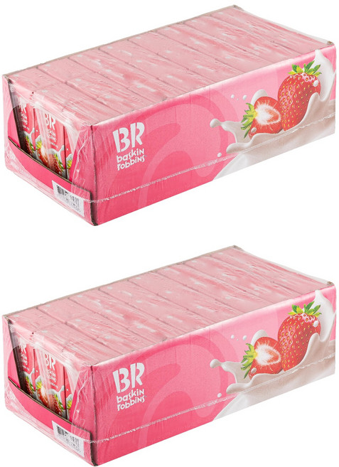 배스킨라빈스 베리베리 스트로베리 우유, 190ml, 48개