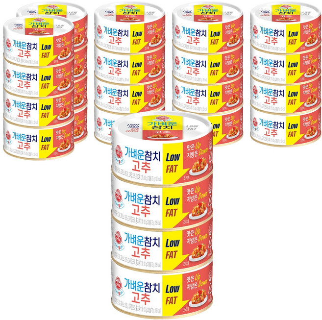 오뚜기 가벼운 참치 고추, 100g, 24개