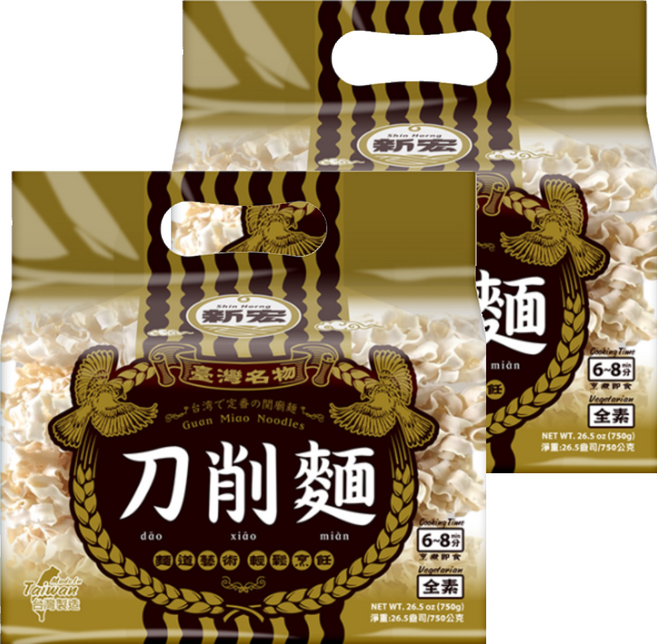 新宏 刀削麵 全素, 750g, 2袋
