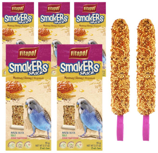 비타폴 스마커스 앵무새 꿀영양바 ZVP-2107, 90g, 5개
