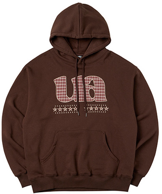 어반에이지 남녀공용 아플리케 로고 패치 오버핏 후드 티셔츠