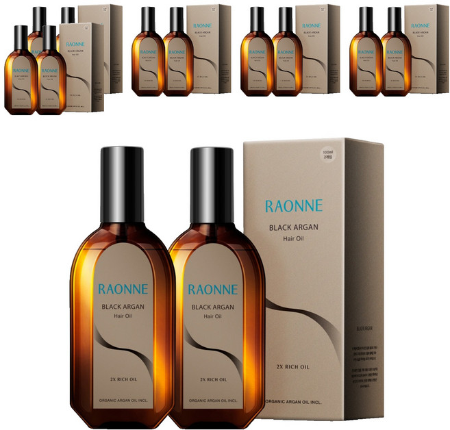 라온느 블랙 아르간 2X 리치 극손상 헤어오일, 12개, 100ml