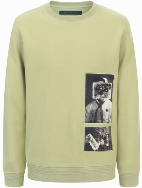 티아이포맨 콜라쥬 패치워크 스웨트셔츠 M206MTS703M