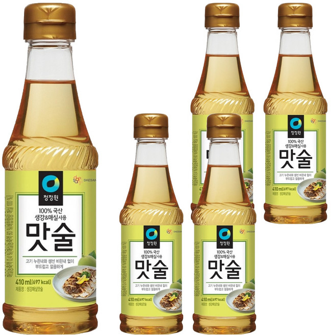 청정원 생강 매실 맛술, 410ml, 5개