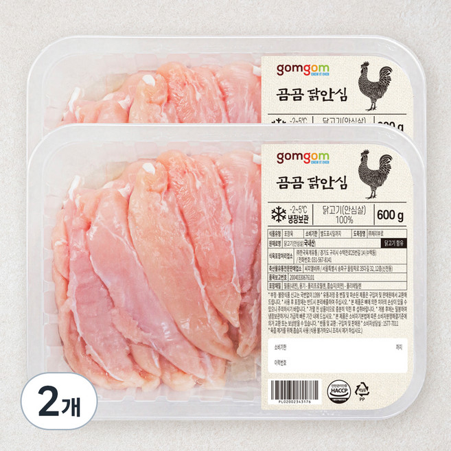 곰곰 닭안심 (냉장), 600g, 2개