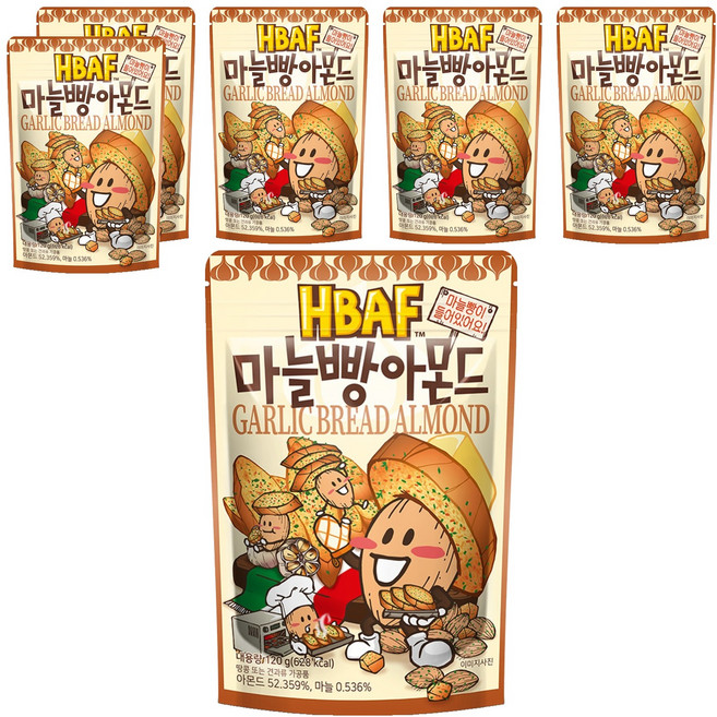 바프 마늘빵 아몬드, 120g, 6개
