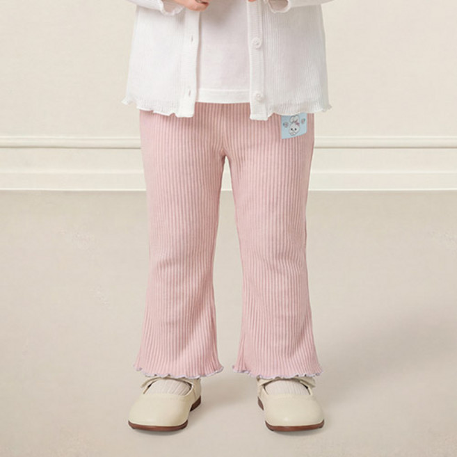 밀크마일 플라워 래빗 부츠컷 골지 레깅스