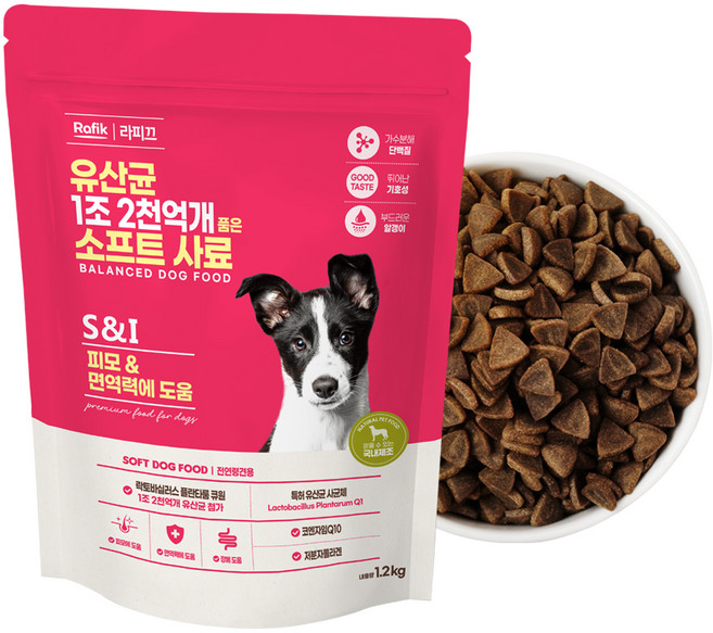 라피끄 강아지 유산균 1조 2천억개 품은 소프트 사료, 피부/피모, 1.2kg, 1개