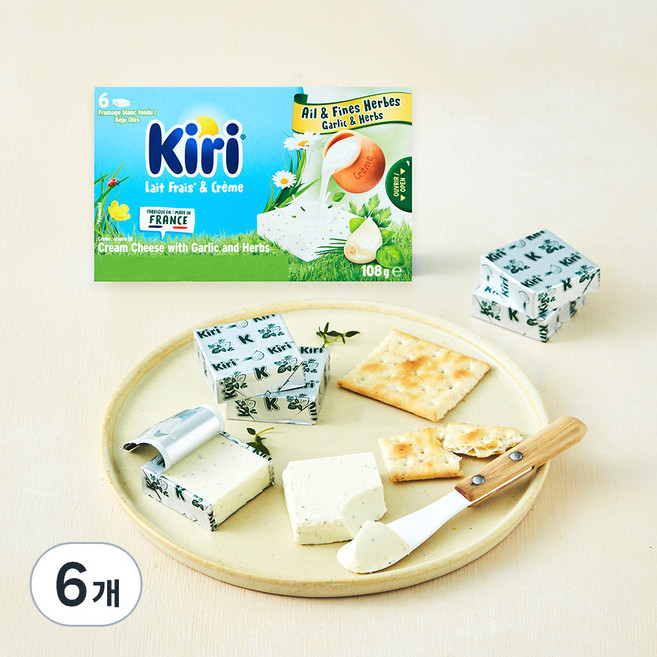 끼리 갈릭앤허브 크림치즈, 18g, 6개입, 6개